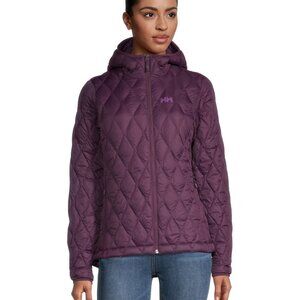 NWT: Helly Hansen Purple Squamish Quilted Hooded Puffer Jacket - Size M